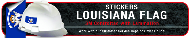 Louisiana State Flag Stickers | CustomHardHats.com